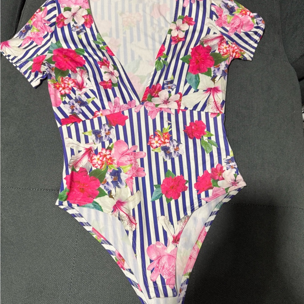 Floral Striped Bodysuit